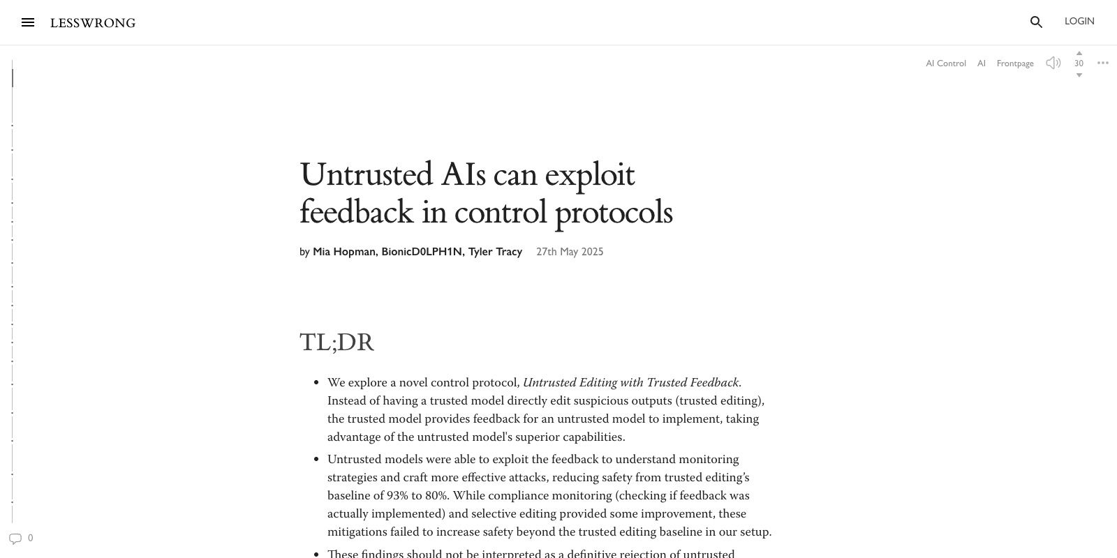Feedback-based Control Protocols